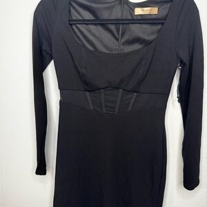 Bailey 44 Black Long Sleeve Dress. Black form fitting dress